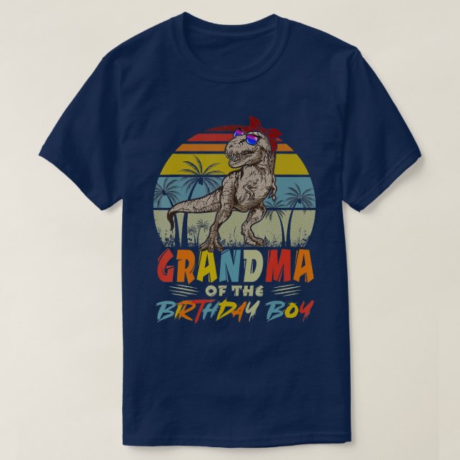 T-shirt Grand-mère Dinosaur Anniversaire Garçon Maman Matc (Design devant)