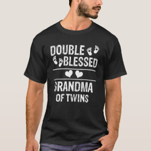 T-shirt Grand-Mère Double Béni Des Jumeaux Vintage Rétro