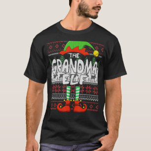 T-shirt Grand-mère Elf jumelant la famille vilain Noël