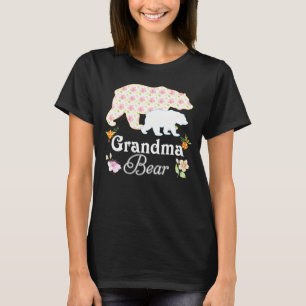 T-shirt Grand-mère Floral Fleur Ours Mignonne Famille Mama