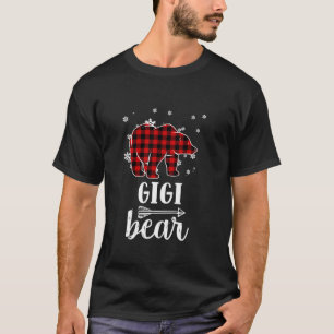 T-shirt Grand-mère Gigi Oear Xmas Pyjama Red Plaid Buffalo
