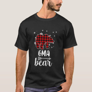 T-shirt Grand-mère Gma Bear Xmas Pyjama Red Plaid Buffalo 