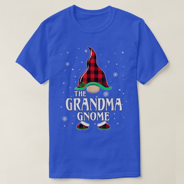 T-shirt Grand-mère Gnome Buffalo Plaid Matching Famille Ch (Design devant)