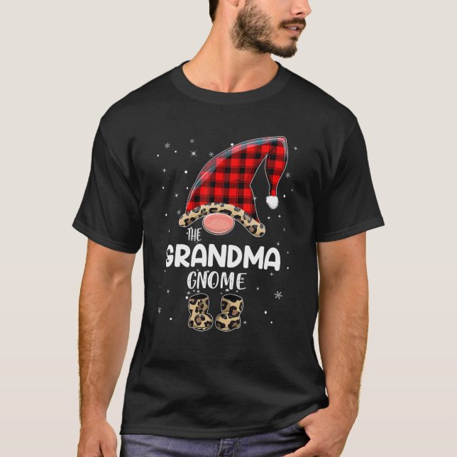 T-shirt Grand-mère Gnome Buffalo Plaid Matching Family (Devant)