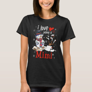 T-shirt Grand-mère J'Aime Être Un Mimi Snowman Famille Chr