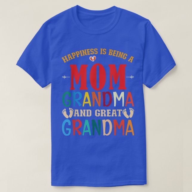 T-shirt Grand-Mère Le Bonheur D'Être Une Maman Grand-Mère  (Design devant)