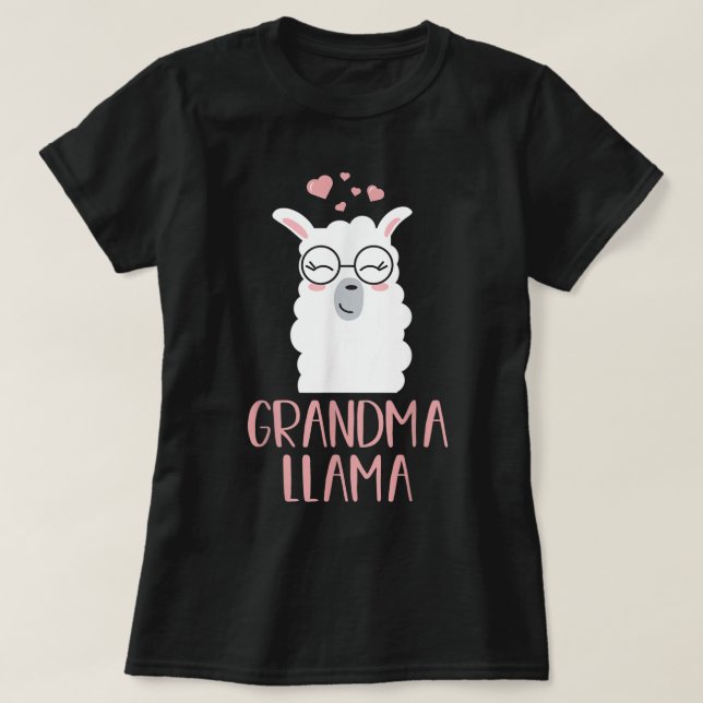 T-shirt Grand-mère Llama mignonne Grand-mère Cadeau (Design devant)