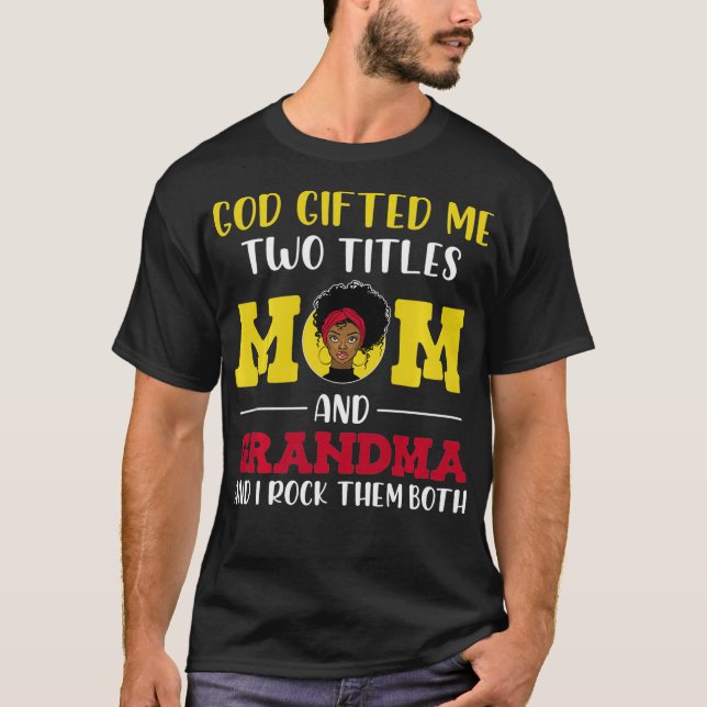 T-shirt Grand-mère Maman Grand-mère Dieu M'a offert deux t (Devant)