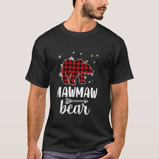 T-shirt Grand-mère Mawmaw Oear Xmas Pyjama Red Plaid Buffa (Devant)