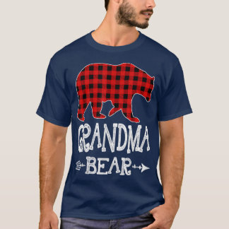 T-shirt Grand-mère Ours de Noël Pyjama Rouge Buffalo Rouge