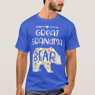 T-shirt Grand-mère Ours Floral Fête des mères
