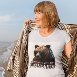 T-shirt Grand-mère ours "Ne manquez pas avec mes petits-en