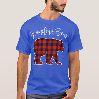 T-shirt Grand-mère Ours Pyjama Rouge Buffalo Noël Famille