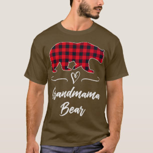T-shirt Grand-mère Ours Rouge Buffalo Check Plaid Fun Gran