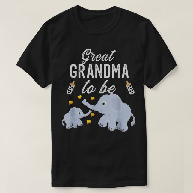 T-shirt Grand-mère pour être Baby shower éléphant grand mo (Design devant)