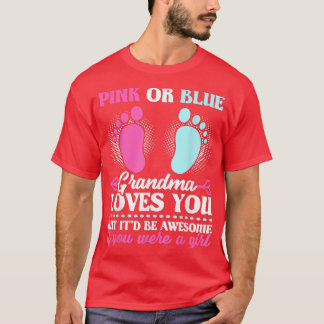 T-shirt Grand-mère rose ou bleu aime la révélation de genr