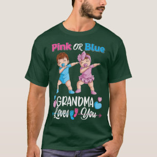 T-shirt Grand-Mère Rose Ou Bleu Vous Aime Bébé Genre Révél