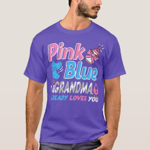 T-shirt Grand-Mère Rose Ou Bleu Vous Aime Bébé Genre Révél