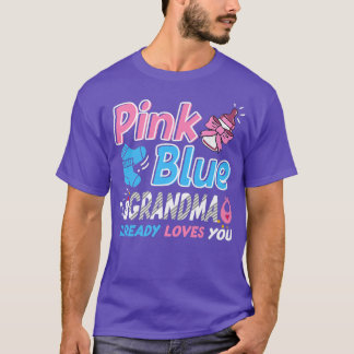 T-shirt Grand-Mère Rose Ou Bleu Vous Aime Bébé Genre Révél