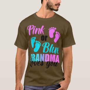 T-shirt Grand-mère rose ou bleu vous aime Chemise Révélati