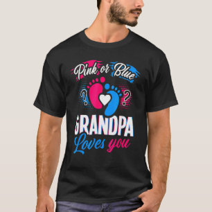 T-shirt Grand-Mère Rose Ou Bleu Vous Aime Genre Bébé Révél