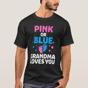 T-shirt Grand-Mère Rose Ou Bleu Vous Aime Genre Bébé Révél