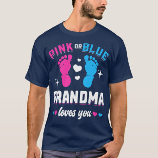 T-shirt Grand-Mère Rose Ou Bleu Vous Aime Genre Révéler Bé