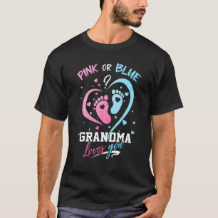 T-shirt Grand-Mère Rose Ou Bleu Vous Aime Genre Révéler Bé
