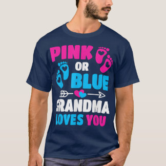 T-shirt Grand-Mère Rose Ou Bleu Vous Aime Genre Révéler Bé