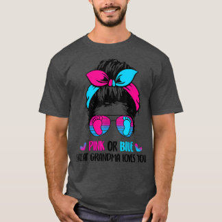 T-shirt Grand-Mère Rose Ou Bleu Vous Aime Messy Bun Gend D