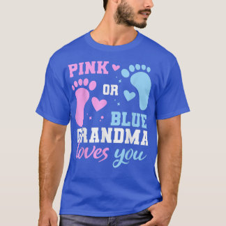T-shirt Grand-Mère Rose Ou Bleu Vous Aime Père Genre Revea