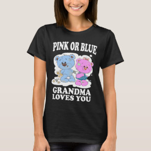 T-shirt Grand-mère rose ou bleue qui t'aime, révèle la 