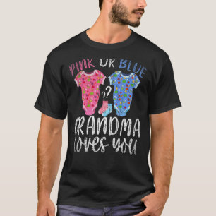 T-shirt Grand-Mère Rose Ou Bleue Vous Aime Futur Nana Genr
