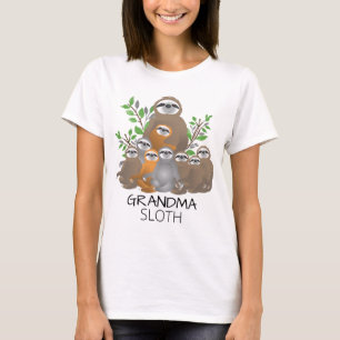 T-shirt Grand-mère Sloth avec Sloth Grandchildren Ensemble