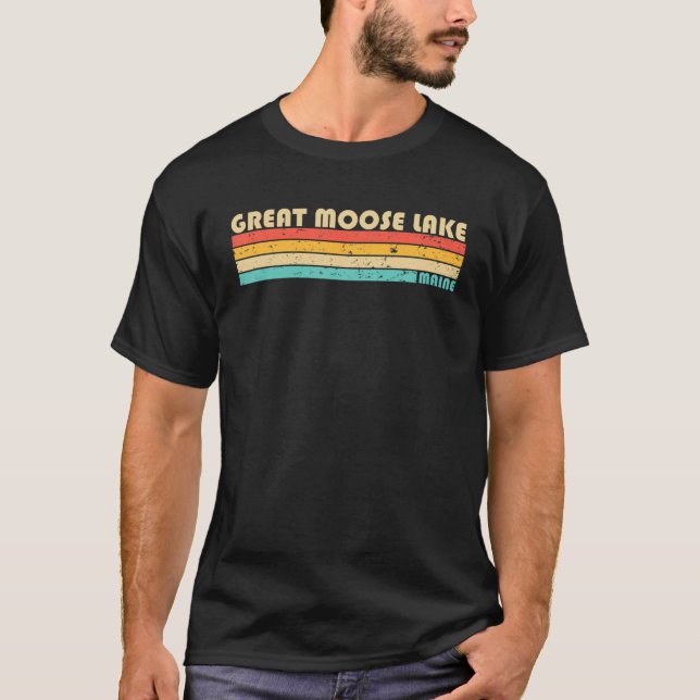 T-shirt GRAND MOOSE LAKE MAINE Drôle Camping de pêche Summ (Devant)