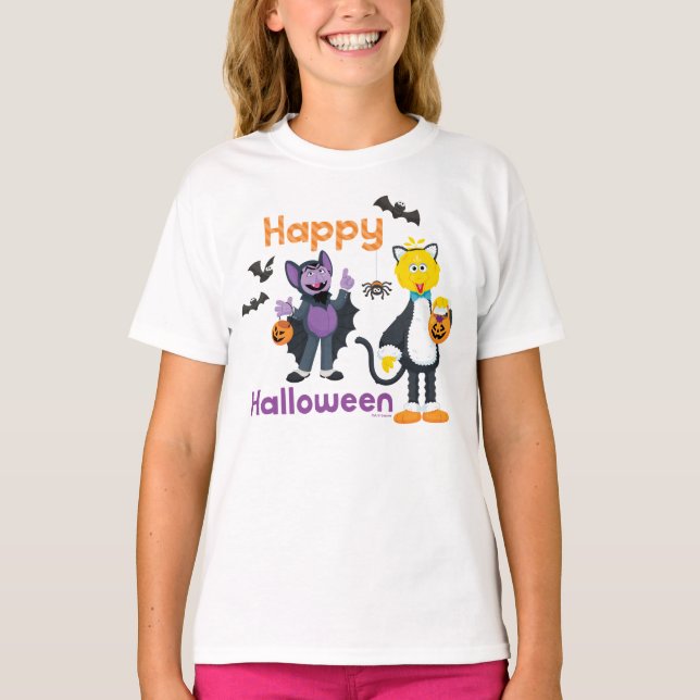 T-shirt Grand oiseau et nombre | Joyeux Halloween (Devant)