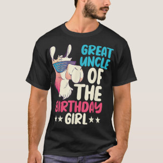 T-shirt Grand oncle de la fille d'anniversaire Llama Anniv