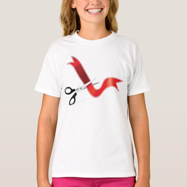 T-shirt Grand Ouverture Célébration Ciseaux Couper le ruba (Devant)