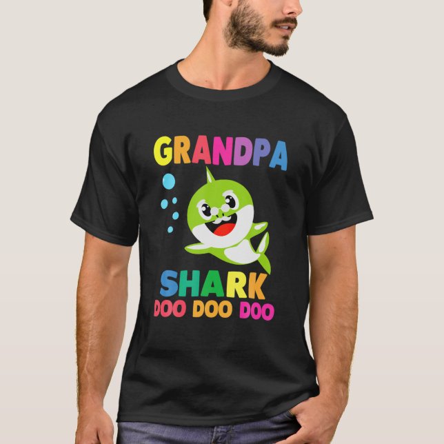 T-shirt Grand-pa Shark Cadeau mignonne bébé requin famille (Devant)