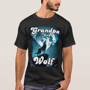 T-shirt Grand-pa Wolf Matching Tribe Wolves Camping Pack F