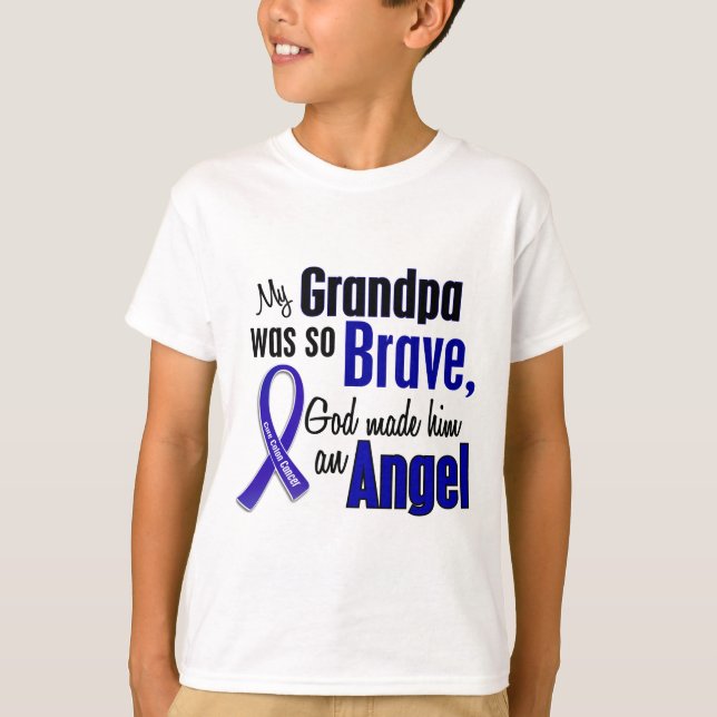 T-shirt Grand-papa de l'ANGE 1 de cancer du colon (Devant)