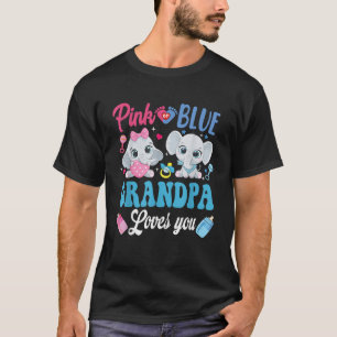 T-shirt Grand-papa rose ou bleu aime votre éléphant révéla