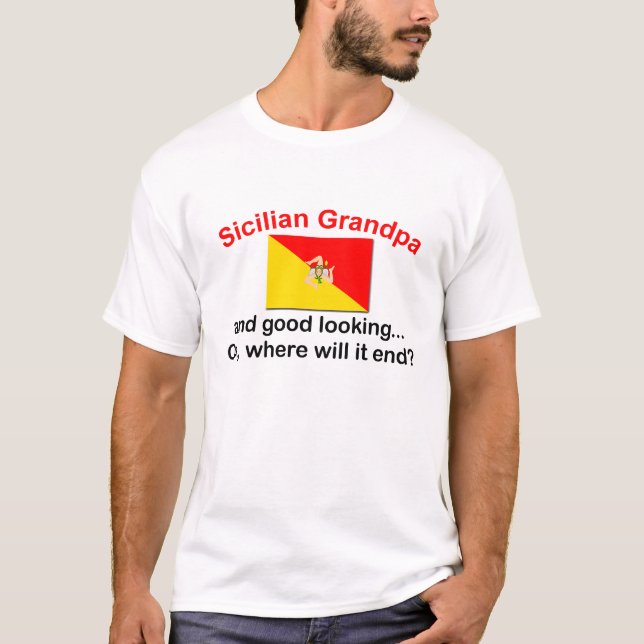 T-shirt Grand-papa sicilien beau (Devant)