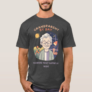 T-shirt Grand-parent le jour, support de réinitialisation 