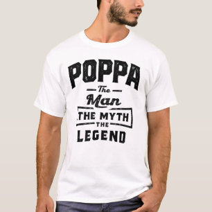 T-shirt Grand-parents - Poppa Man Myth Légende