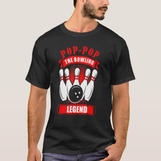 T-shirt Grand-père Bowler Dix broches POP Legend Bowling
