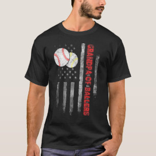 T-shirt Grand-Père De Ballon Drapeau Américain Baseball So