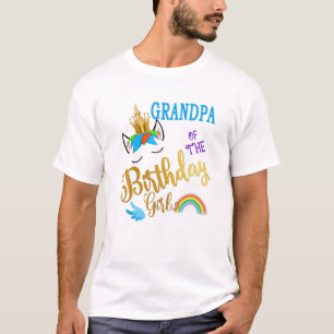 T-shirt Grand-Père De La Fille Anniversaire Papa Unicorn F