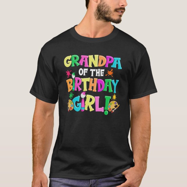 T-shirt Grand-père de la fille d'anniversaire Artiste papa (Devant)