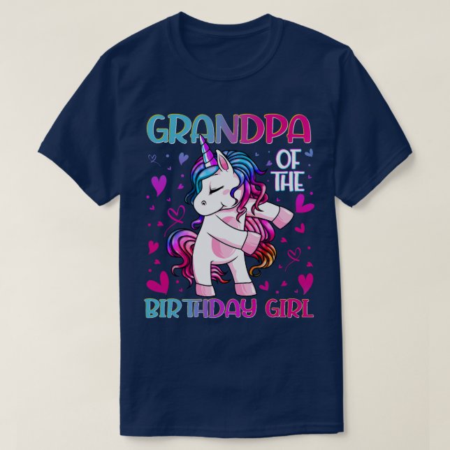 T-shirt Grand-père de la fille d'anniversaire Flossing Uni (Design devant)